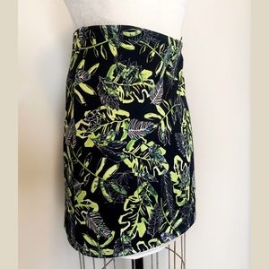 Tropical Print Scuba Skirt NWOT